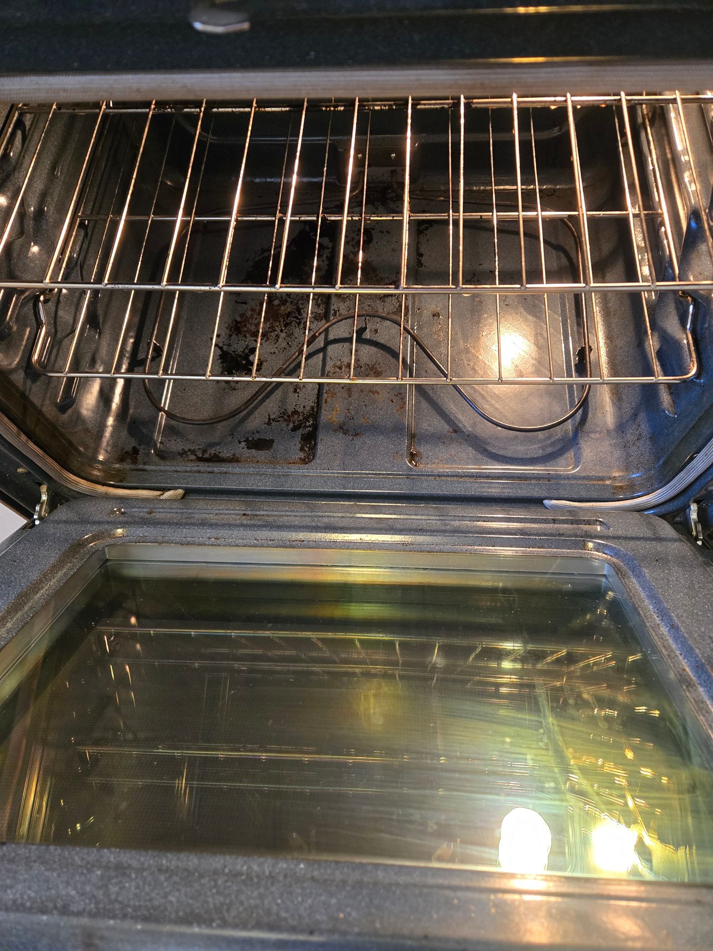 After cleaning — clean oven interior